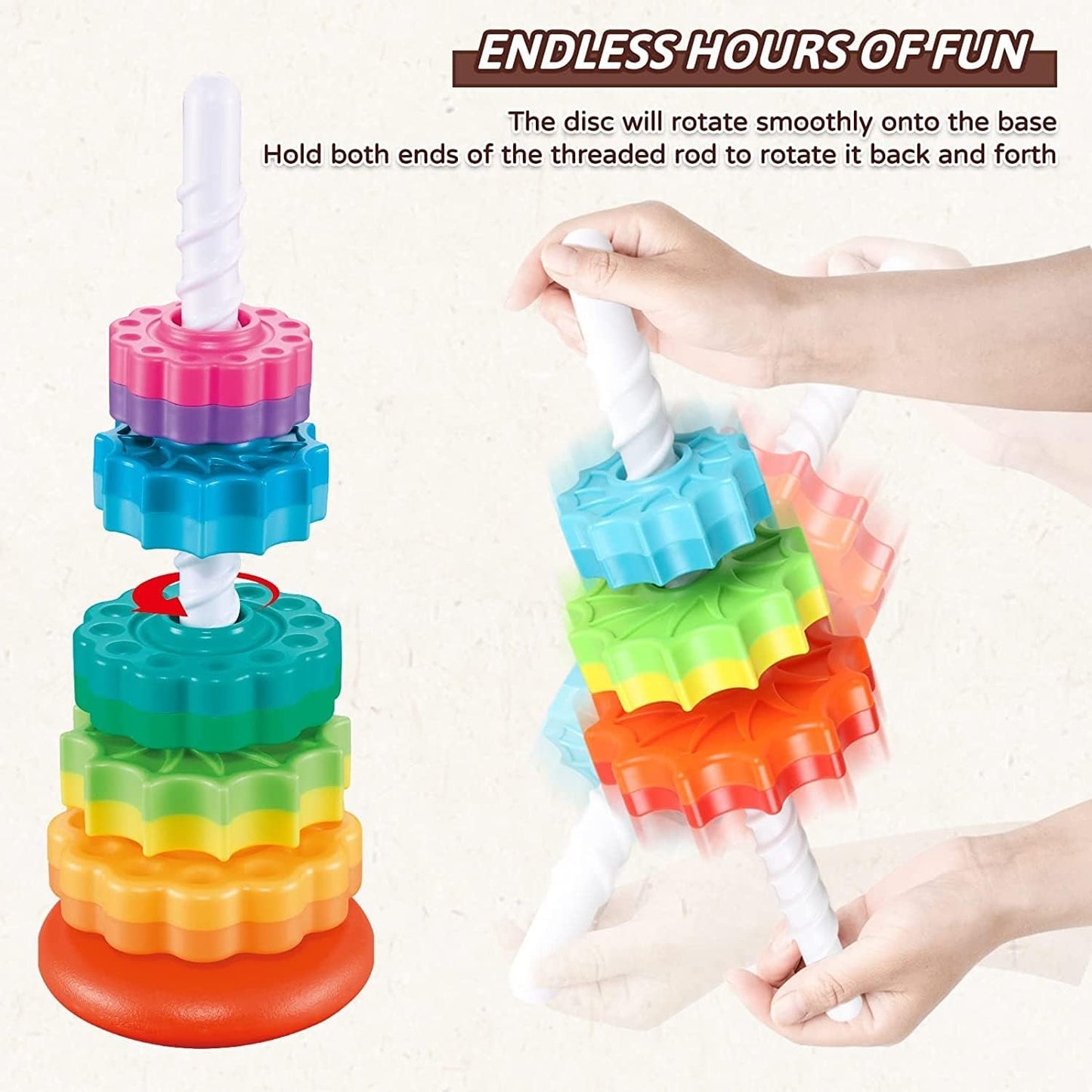 ALTGOU Rainbow Ring Stacking Toys for Toddlers 1-3 Years   Gift