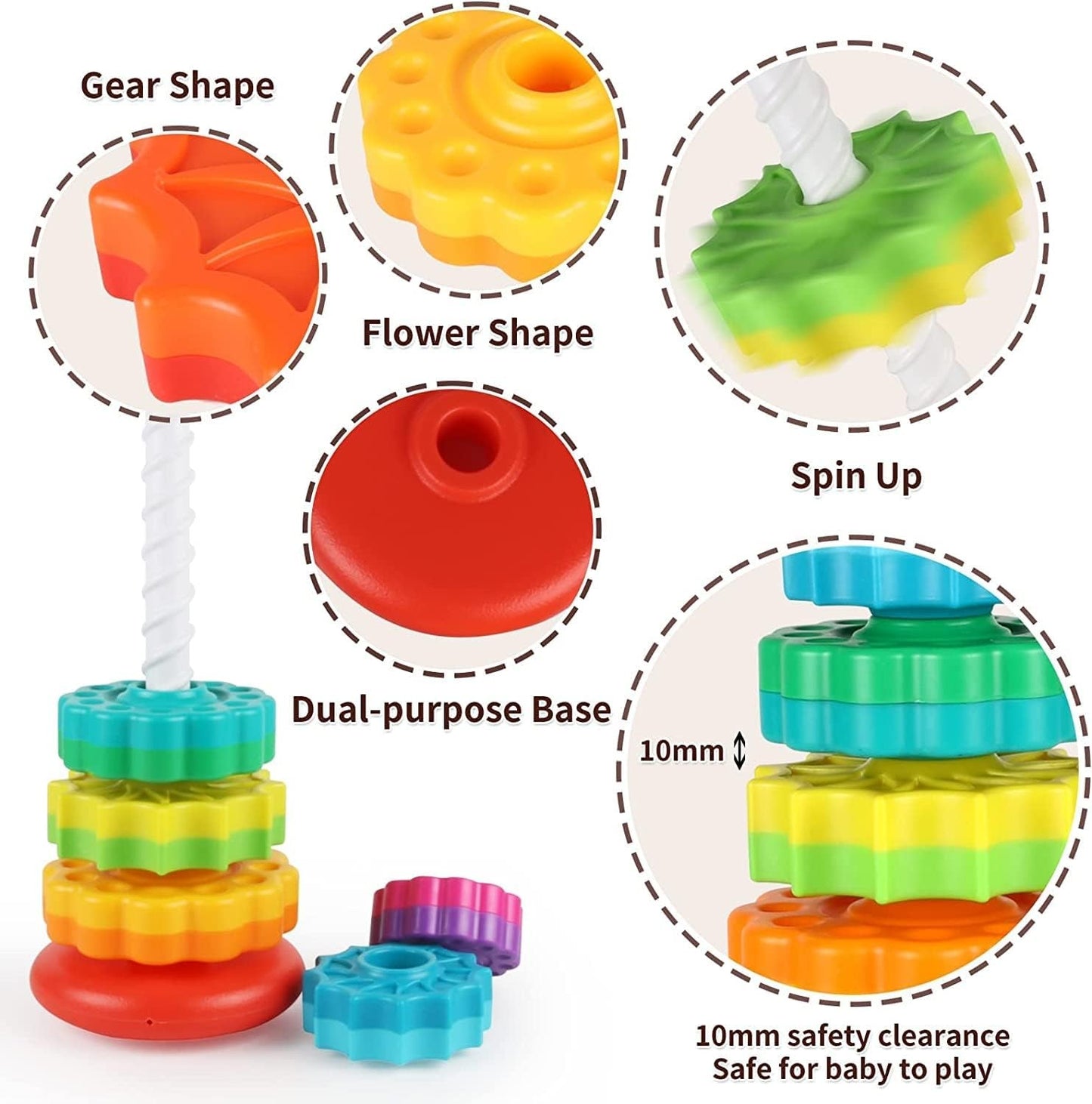 ALTGOU Rainbow Ring Stacking Toys for Toddlers 1-3 Years   Gift