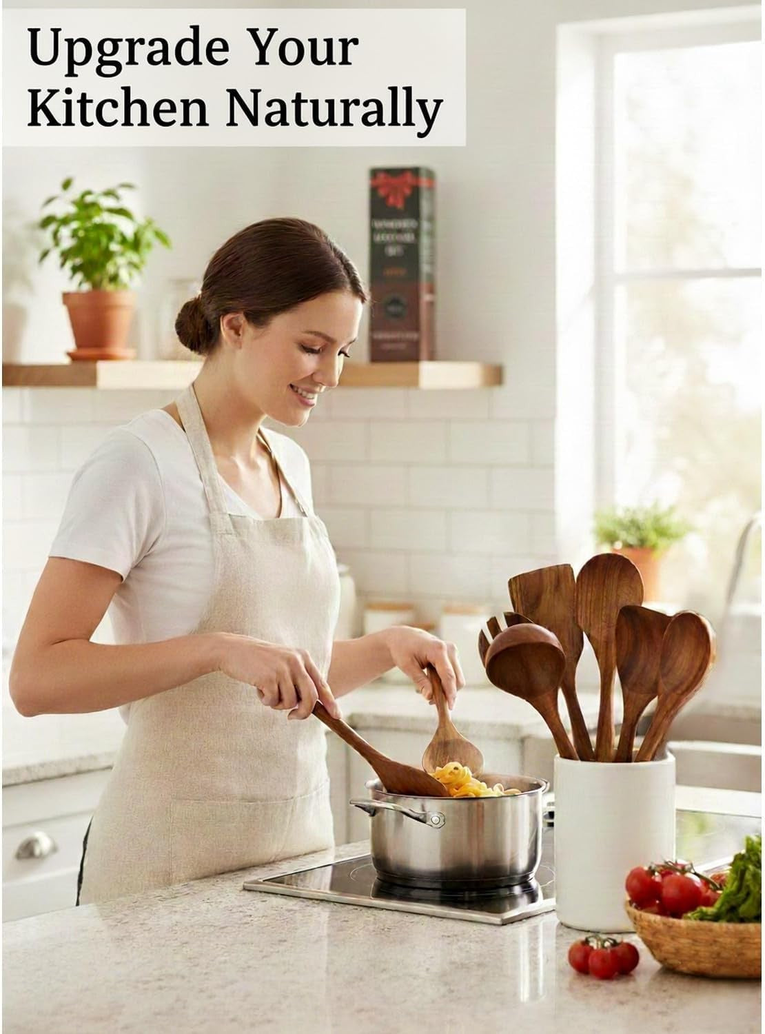 Soomgyeol SEOM Natural Teak Wood Kitchen Utensil Set 8 Piece