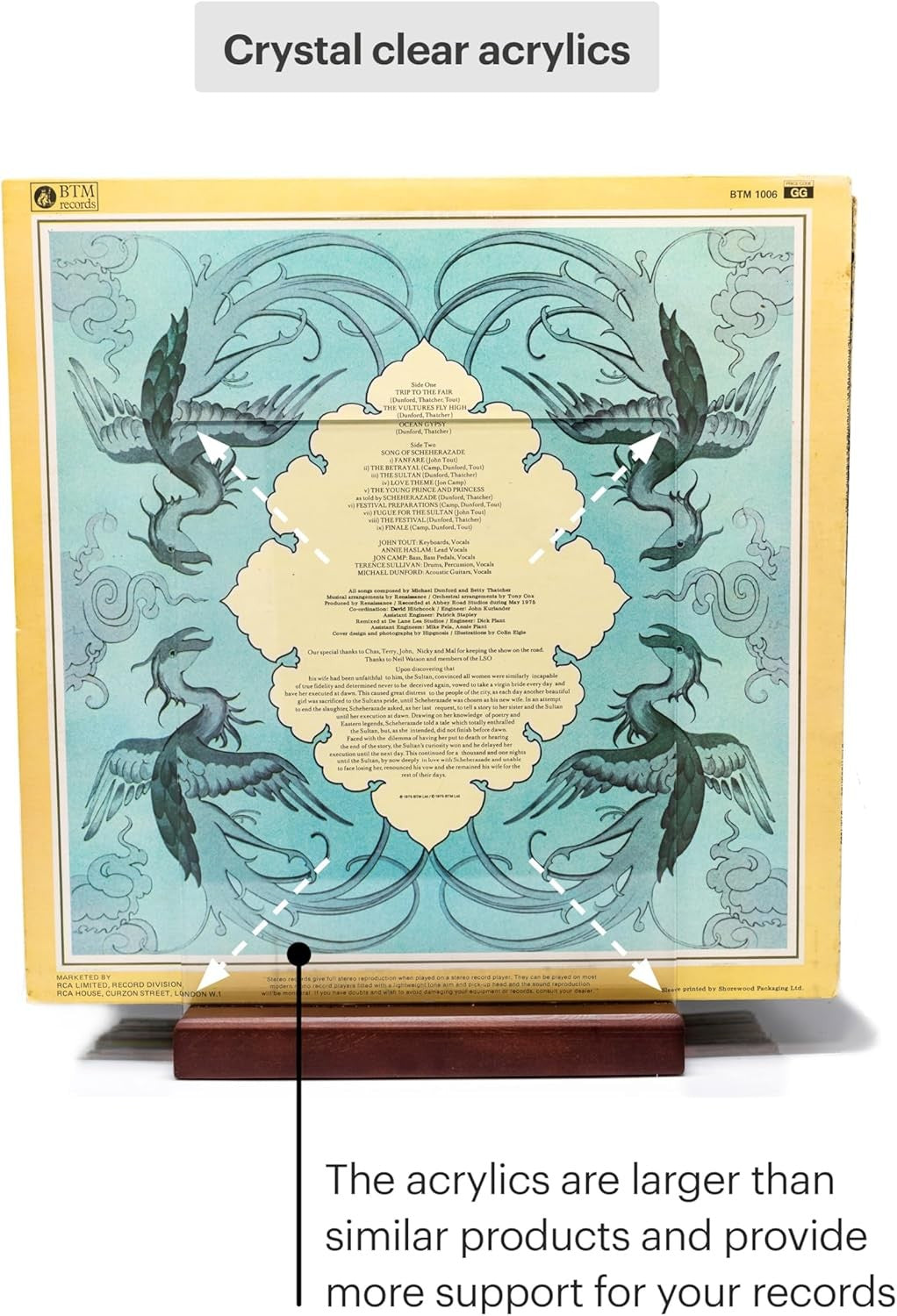 MÖNKE Premium Vinyl Record Storage Holder for 60 LPs - Mid-Century Style