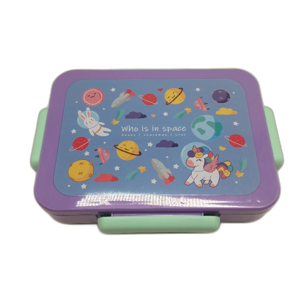 Kids Bento Lunch Box 5 Compartment Leakproof Container With Fork Snack Tub NEW