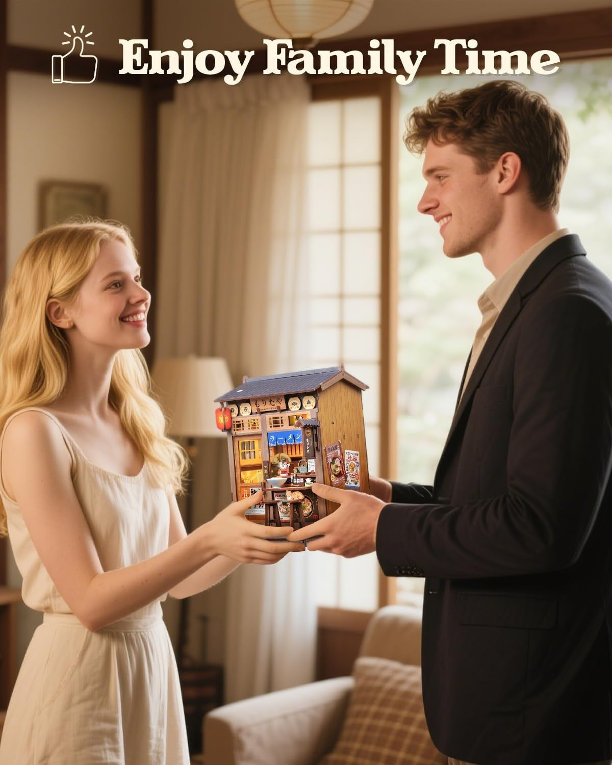 CUTEBEE DIY Miniature House Book Nook Kit Colorful 3D Wooden Puzzle