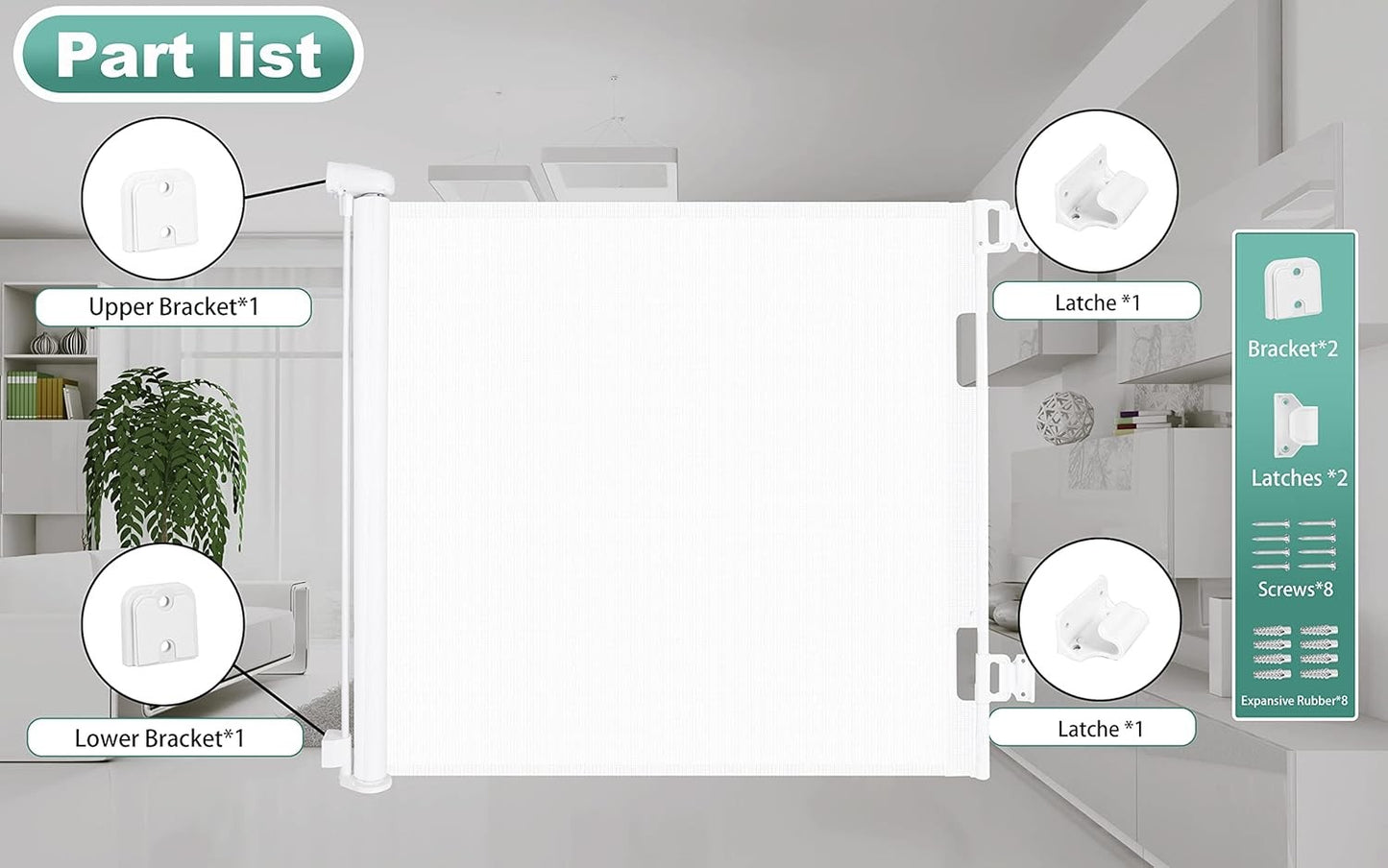 Sulishang Retractable Safety Gate for Baby and Dog Extra Wide 180CM