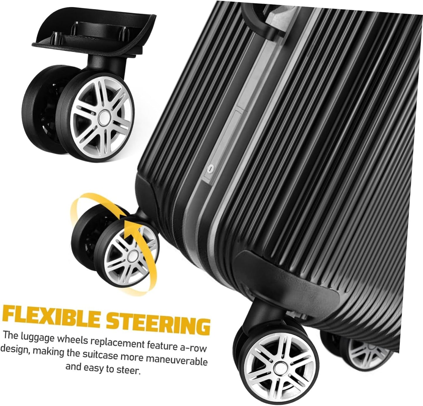 YARNOW Universal Suitcase Wheels Replacement 4-Pack Heavy Duty