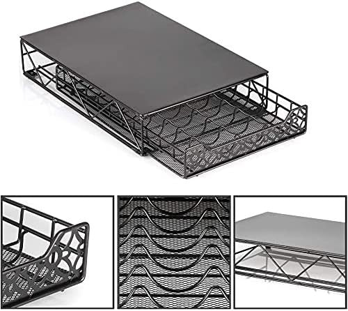 RECAPS Coffee Pod Holder Drawer Organizer for 40 Pods in Black