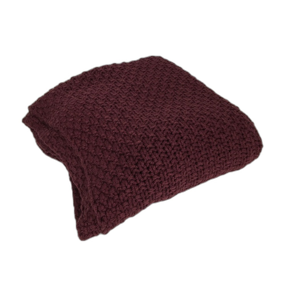 Target Dolly Mulberry Chunky Knit Throw Home Decor Blanket 130 x150cm NEW