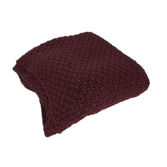 Target Dolly Mulberry Chunky Knit Throw Home Decor Blanket 130 x150cm NEW
