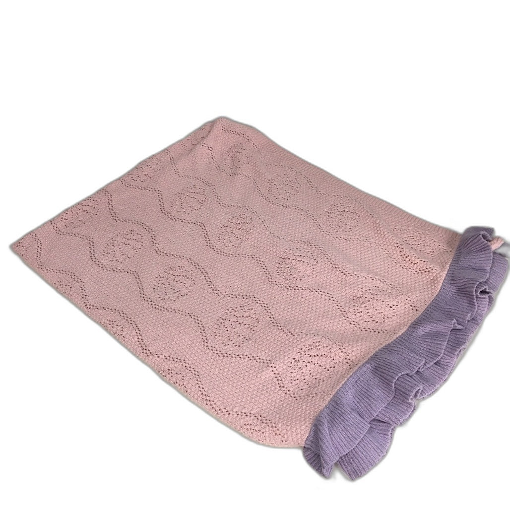 Kids Bedroom Pink Molly Knitted Throw Blanket & Large Pig Stuffed Toy Set NEW