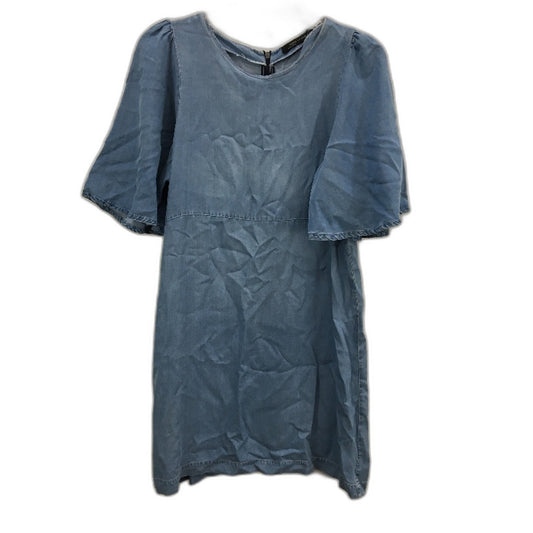 Zara Woman Mid Blue Light Tencil Denim Short Sleeve Dress Ladies Size Small
