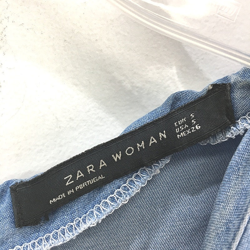 Zara Woman Mid Blue Light Tencil Denim Short Sleeve Dress Ladies Size Small