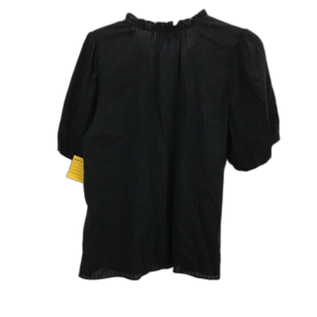 Tokito Black Lightweight Detailed Shoulders Short Sleeve Blouse Size 10 NEW