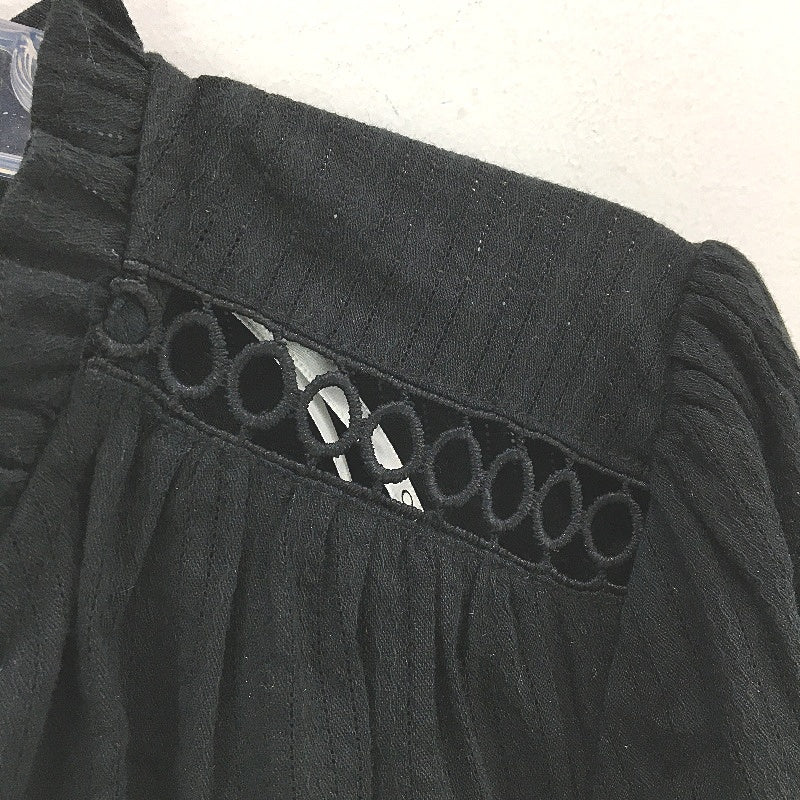 Tokito Black Lightweight Detailed Shoulders Short Sleeve Blouse Size 10 NEW