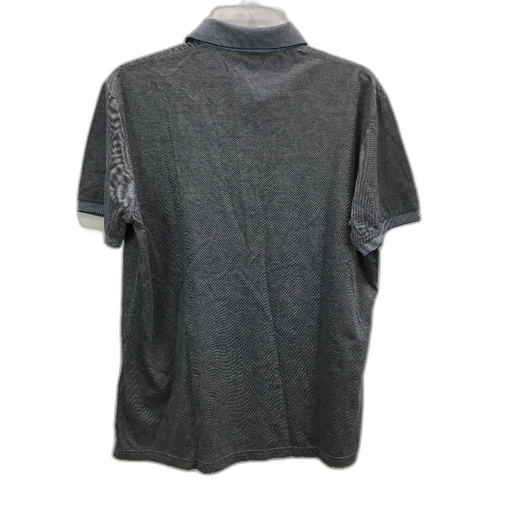 Vela Blu Maglificio 100% Cotton Lightweight Navy Microcheck Polo Shirt Mens L