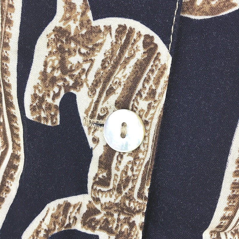 Katies Black & Tan Button Up Shoulder Pad Short Sleeve Soft Shirt Ladies Size 10