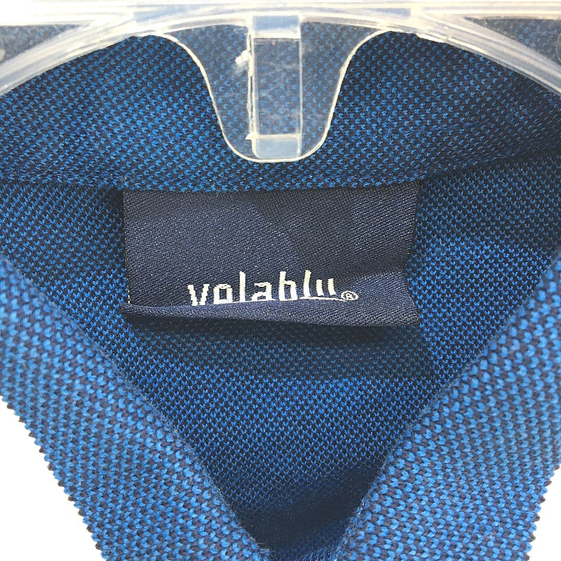 Vela Blu Maglificio 100% Cotton Lightweight Blue Microcheck Polo Shirt Mens L