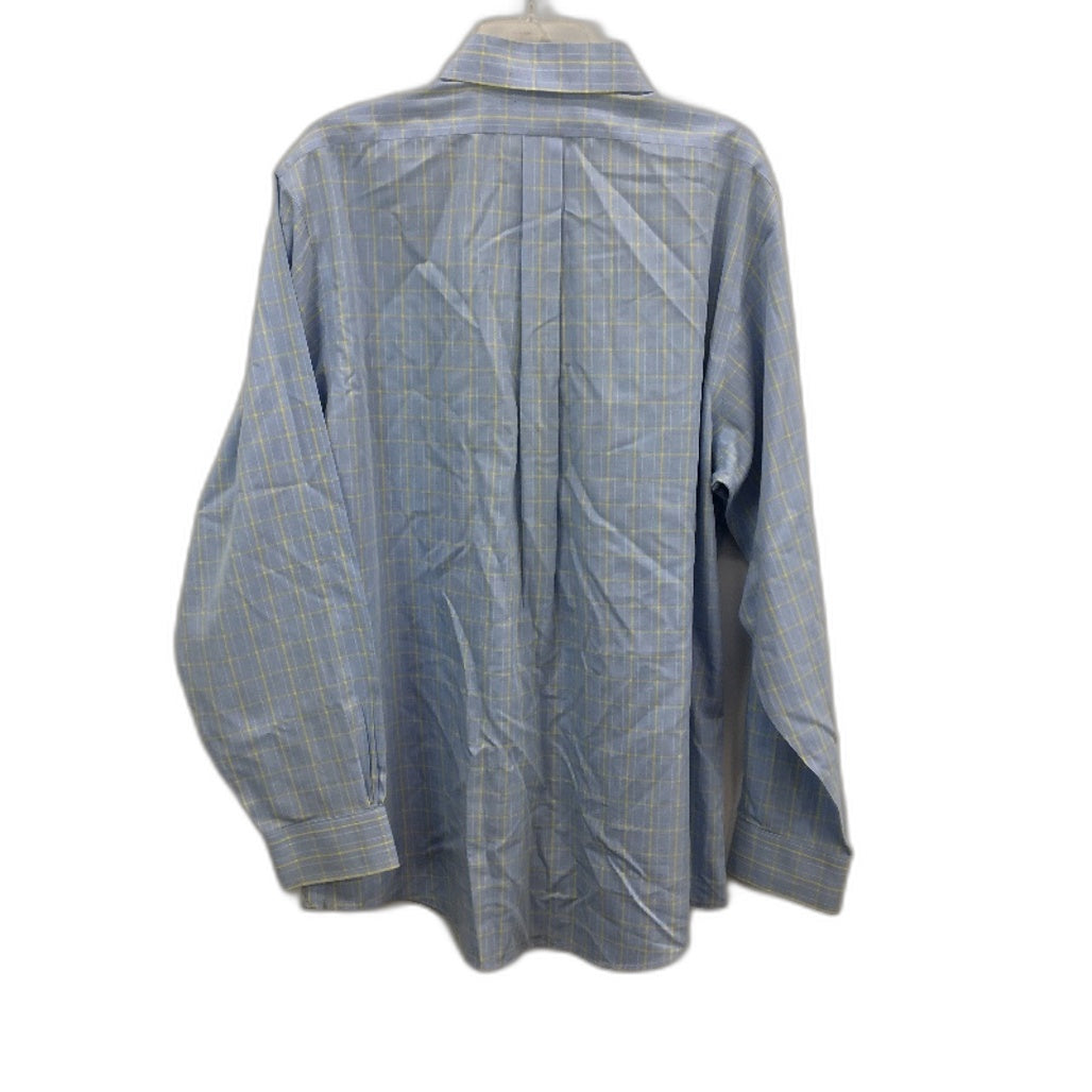 Brooks Brothers 100% Cotton Blue Check Long Sleeve Button Up Shirt Mens 17-35