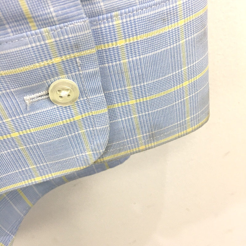 Brooks Brothers 100% Cotton Blue Check Long Sleeve Button Up Shirt Mens 17-35