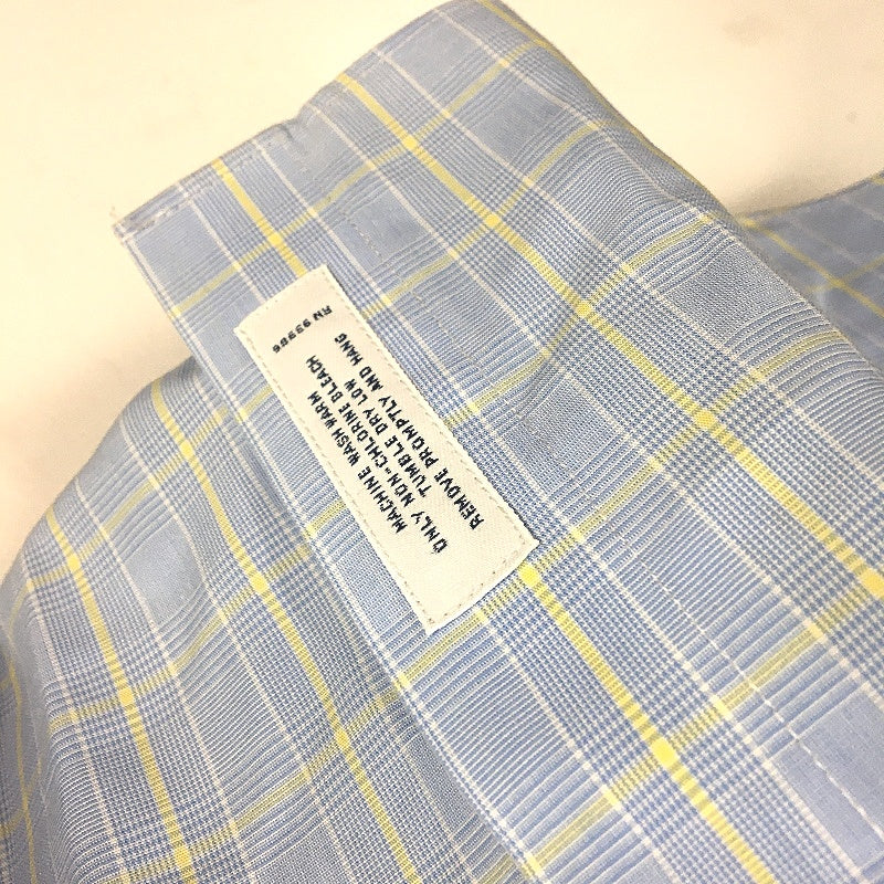 Brooks Brothers 100% Cotton Blue Check Long Sleeve Button Up Shirt Mens 17-35