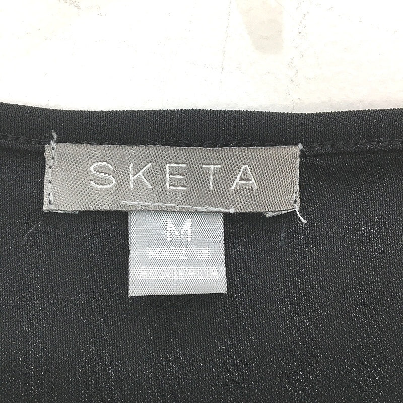 Sketa Made In Australia Solid Black Short Sleeve Top Ladies Size Medium