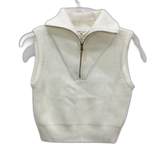 Subtitled White Nahla Gold Quarter Zip Sift Knit Vest Ladies Size Small NEW