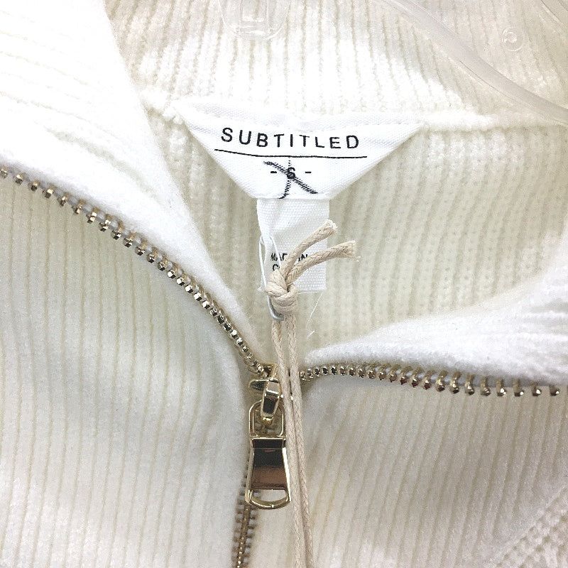 Subtitled White Nahla Gold Quarter Zip Sift Knit Vest Ladies Size Small NEW