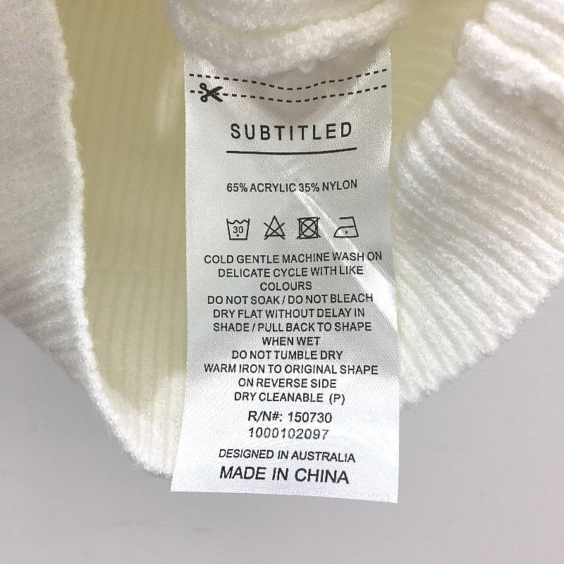 Subtitled White Nahla Gold Quarter Zip Sift Knit Vest Ladies Size Small NEW