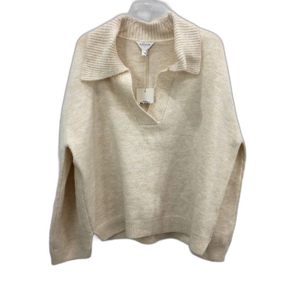 Subtitled Off White Oat Avari Knit Lounge Polo Jumper Ladies Size Large NEW