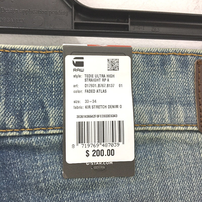 G-Star Raw Tedie Ultra High Straight Button Fly Faded Jeans Ladies W33 L34 NEW