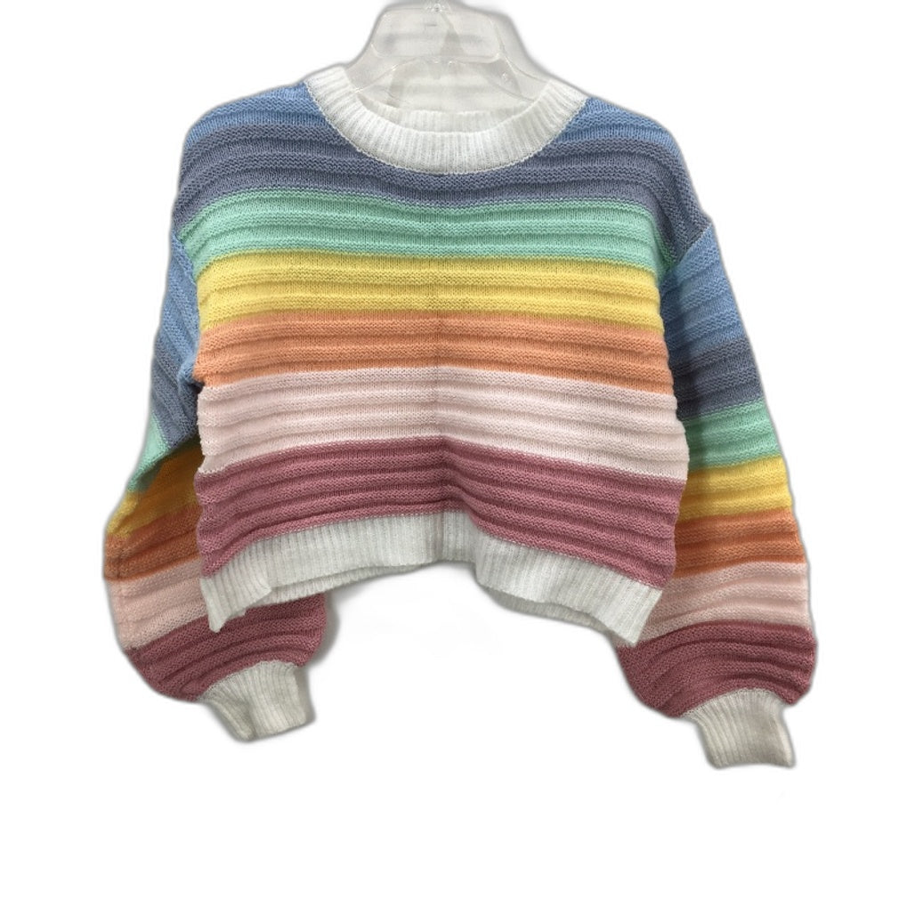 SHEIN Rainbow Multicoloured Soft Cozy Knitted Crop Jumper Ladies Medium NEW