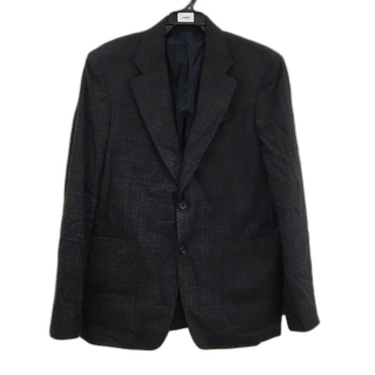 Thomas Pink Navy Brown Check Single Breast Wool Cashmere Jacket Mens Size 42 NEW