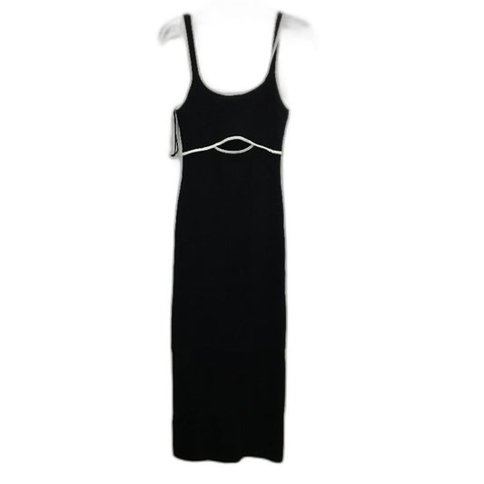 Glassons Black Ribbed Sleeveless Cut Out Waist Knit Long Dress Womens Size S NEW