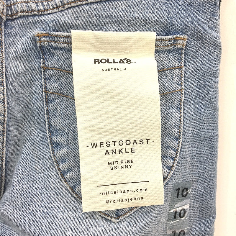 Rollas Westcoast Ankle Mid Rise Skinny Denim Blue Jeans Ladies 28 AUS 10 NEW