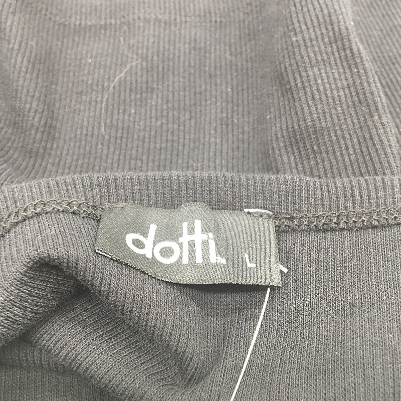 Dotti Black Ribbed Stretch Cotton Blend Slim Fit Crop Top  Ladies Large NEW