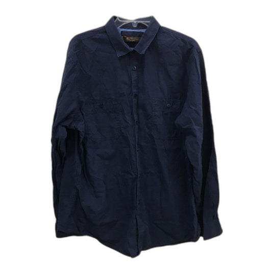 Ben Sherman 100% Cotton Navy Blue Long Sleeve Button Up Shirt Mens Size XL