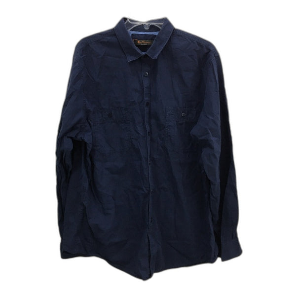 Ben Sherman 100% Cotton Navy Blue Long Sleeve Button Up Shirt Mens Size XL