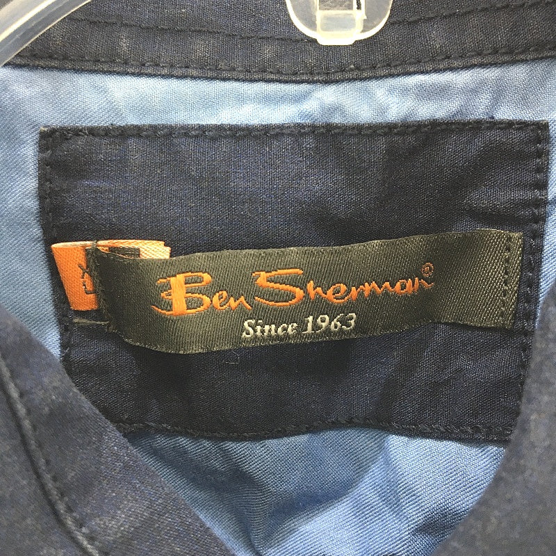 Ben Sherman 100% Cotton Navy Blue Long Sleeve Button Up Shirt Mens Size XL