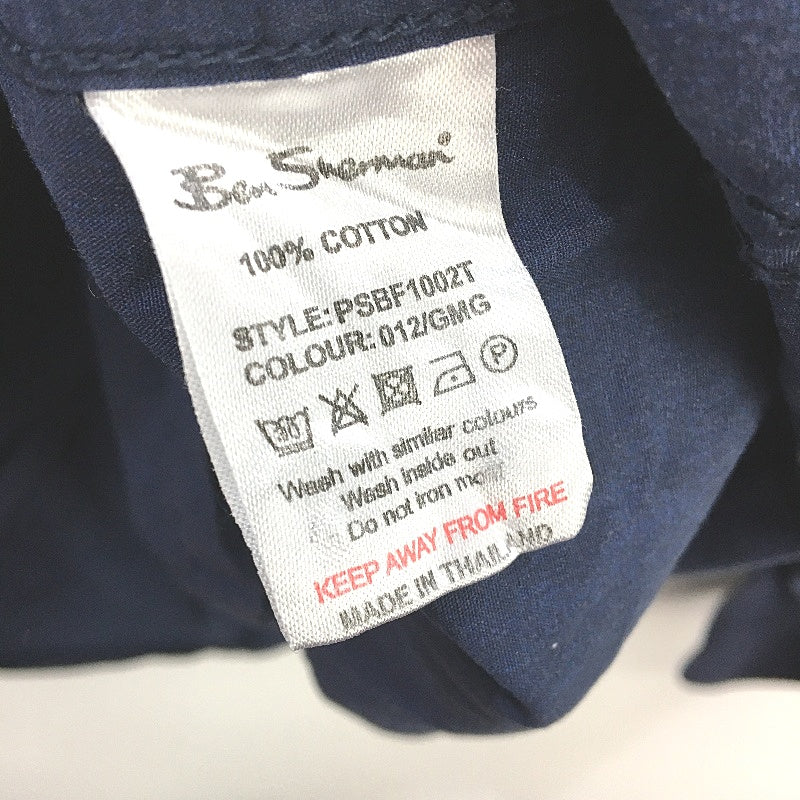 Ben Sherman 100% Cotton Navy Blue Long Sleeve Button Up Shirt Mens Size XL