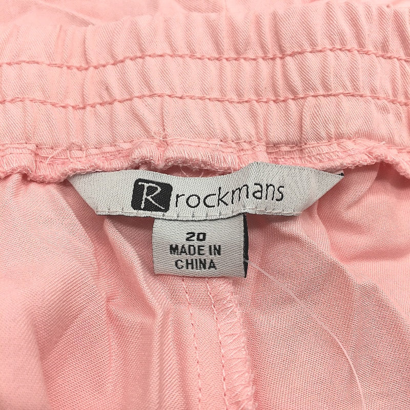 Rockmans Candy Pink Crop Below Knee Eyelet Hem Pants Ladies Size 20 NEW