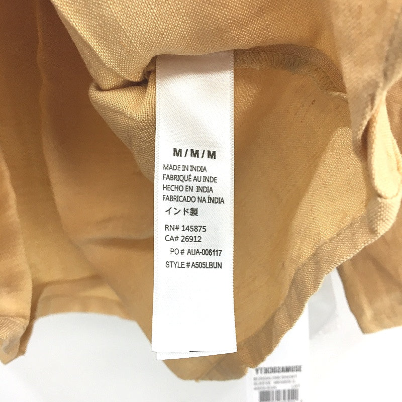 Amuse Society Bungalow Short Sleeve Woven Linen Blend Crop Top Ladies M NEW