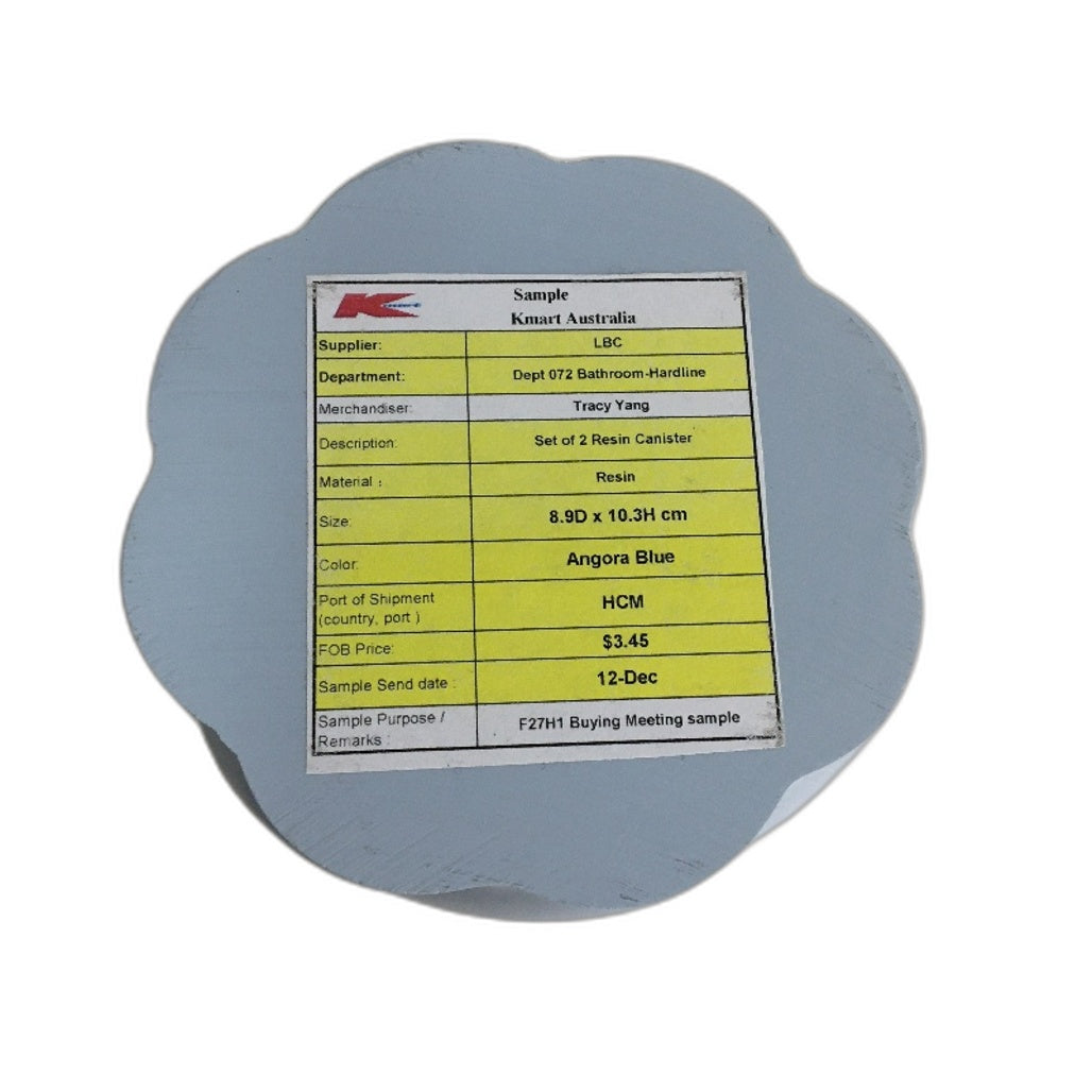 Pink & Blue 4 Bathroom Bedroom Canisters & 6 Piece Plastic Caddy Tray Set NEW