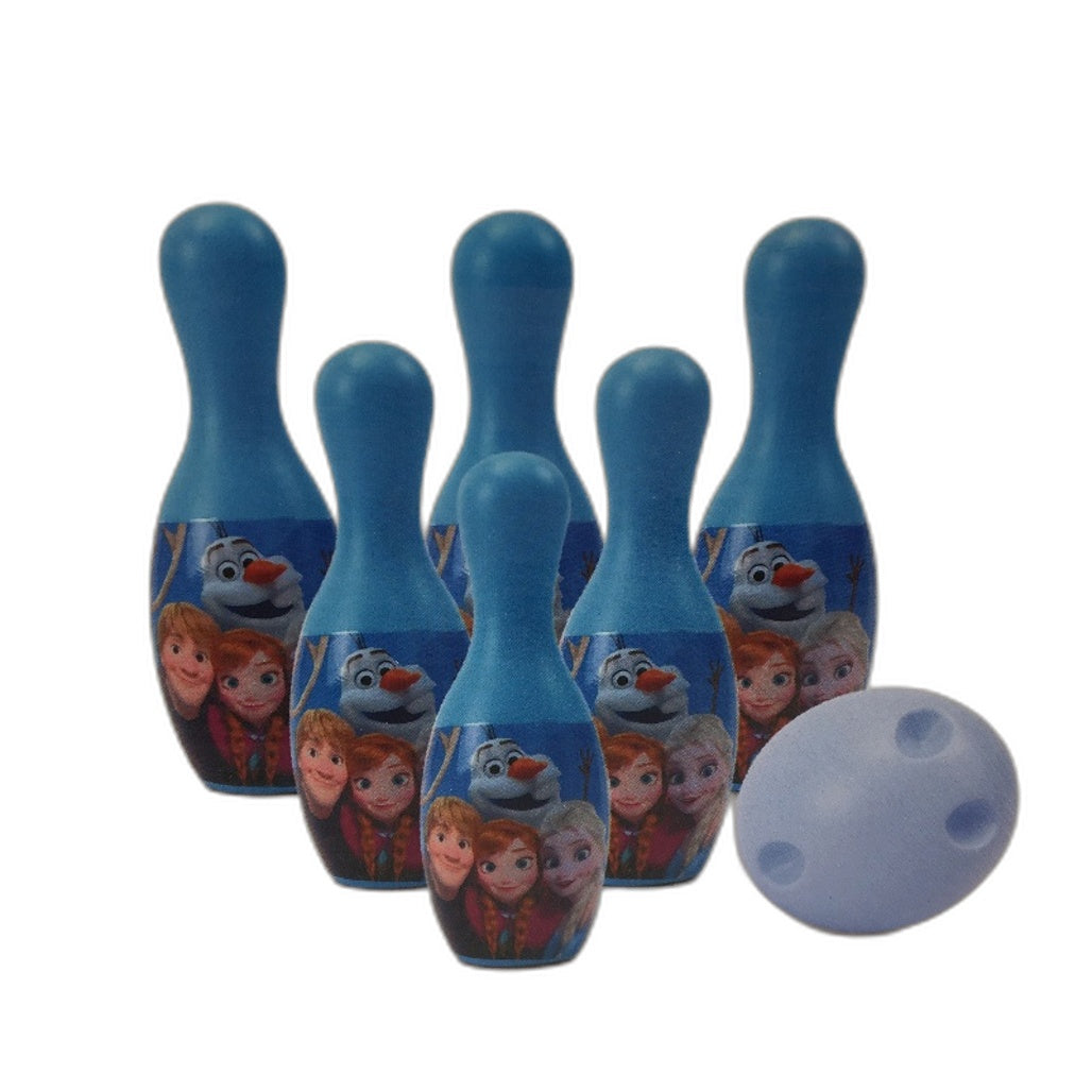 Disney Frozen Fun & Easy 6 Blue Pin & Ball Plastic Bowling Set Age 3+ NEW