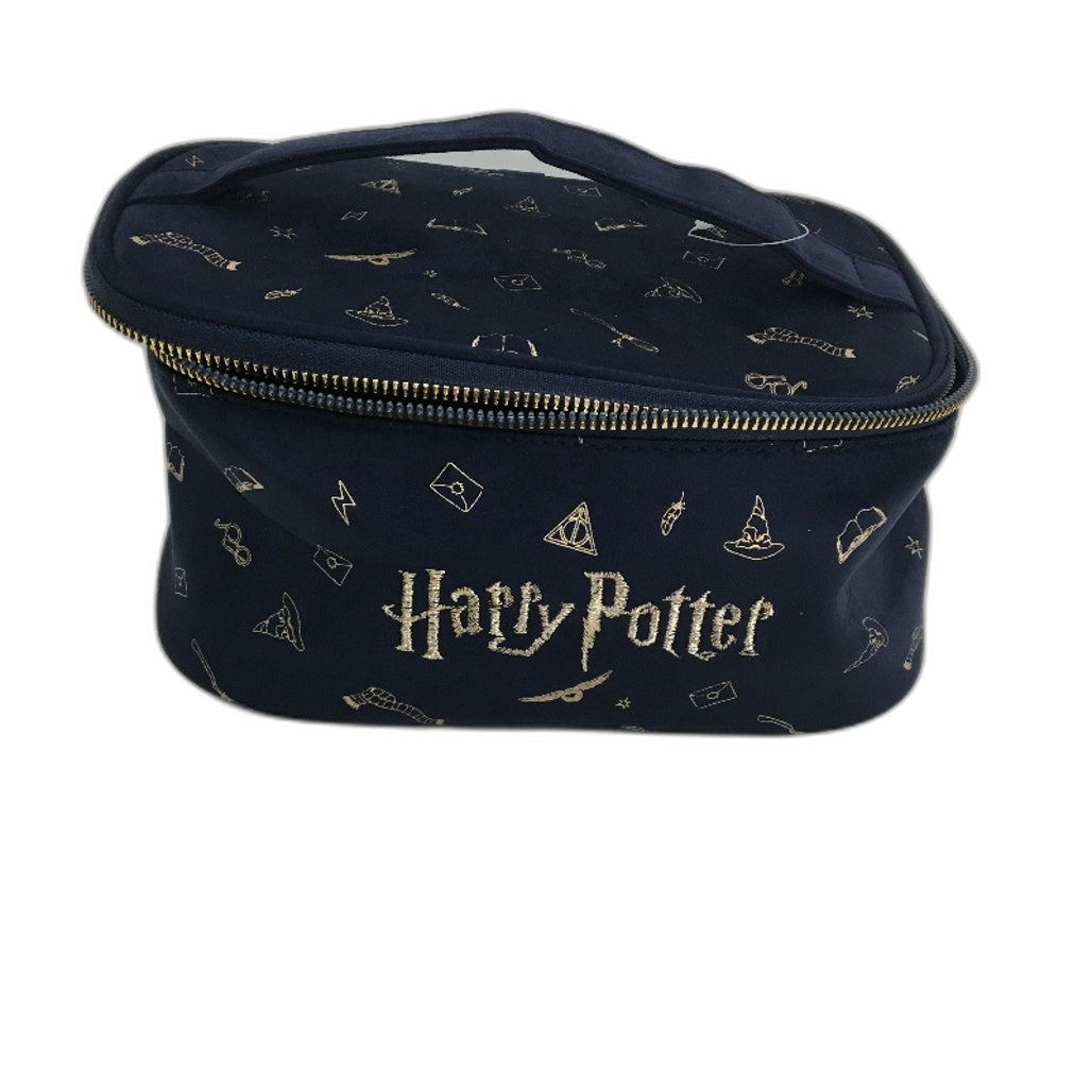 Harry Potter Navy Soft Make Up Beauty Case & 4 Pce Character Bag Clip Pack NEW