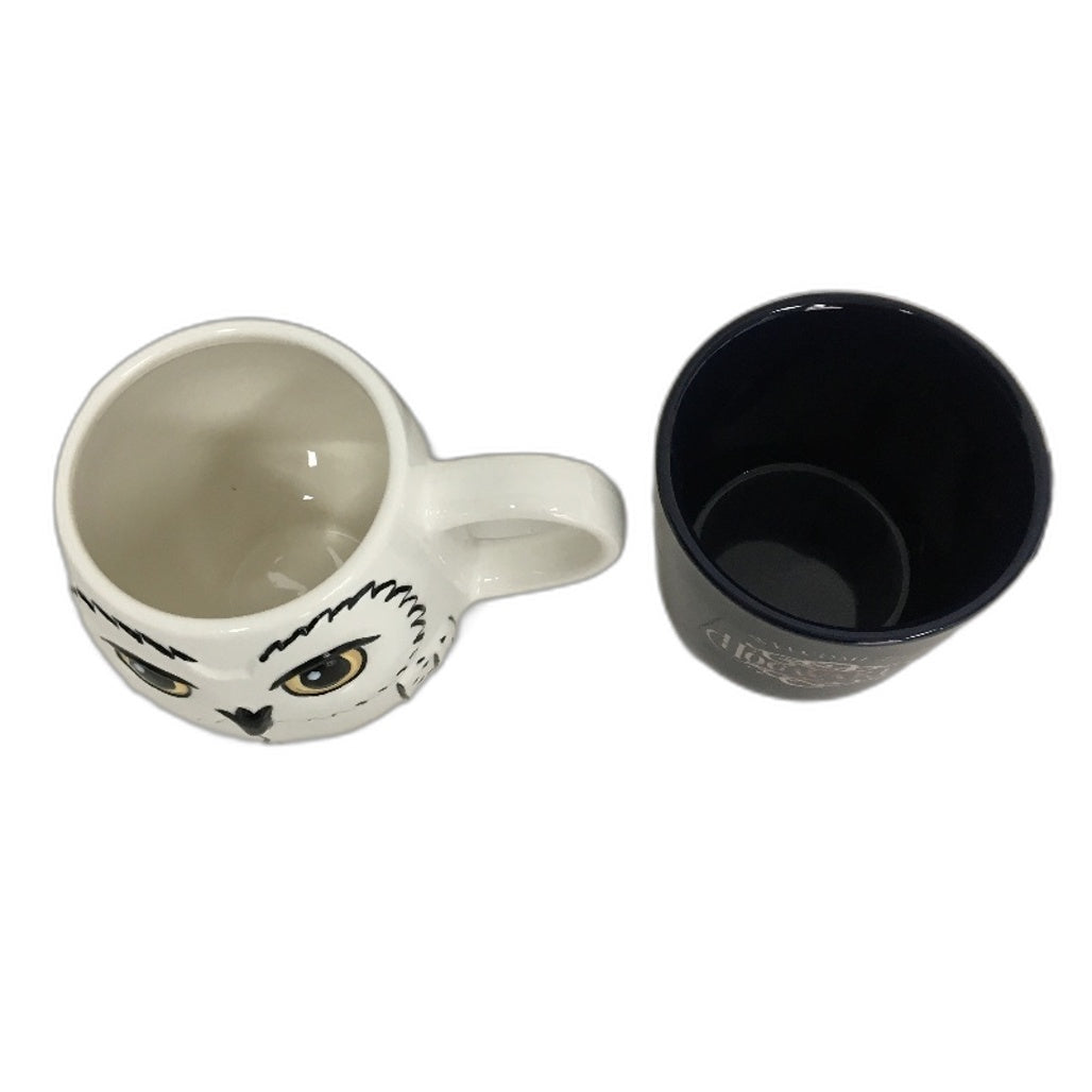 Harry Potter Navy & White Owl Ceramic Mugs & Small Harry Plush Toy Pack NEW