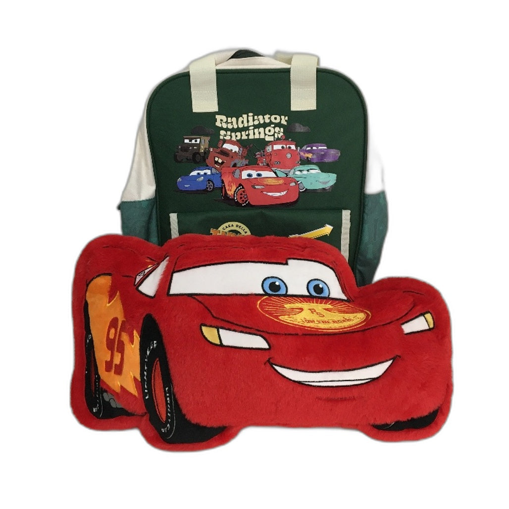 Disney CARS Plush Lightening McQueen Pillow & Radiator Springs Backpack NEW