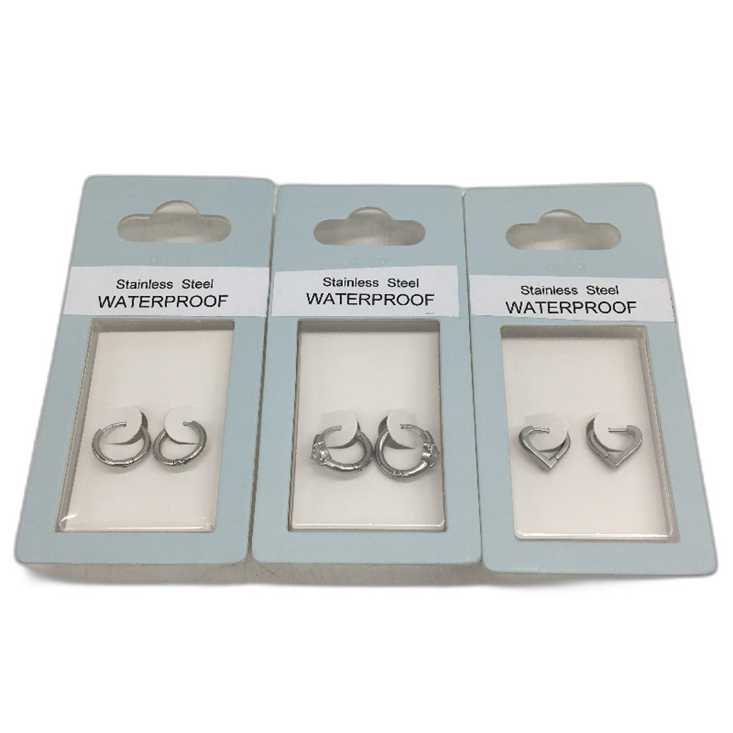 BULK PACK 10 Packets Assorted Waterproof Stainless Steel Silver Jewellery NEW