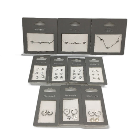 BULK PACK 10 Packets Stainless Steel Waterproof Silver Assorted Jewellery NEW