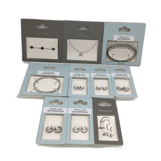 Stainless Steel Waterproof BULK PACK 10 Packets Silver Assorted Jewellery NEW