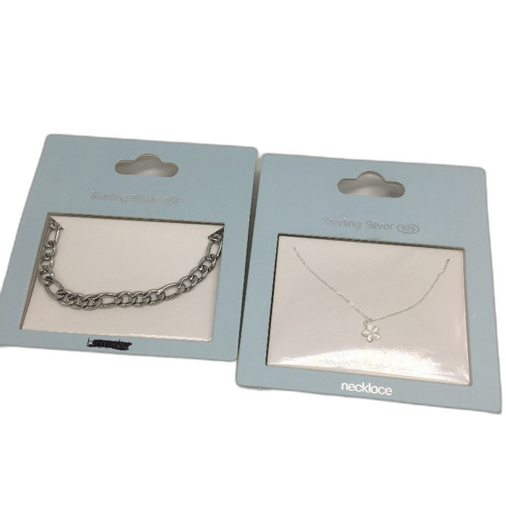 BULK PACK 8 Piece Necklace & Bracelet Sterling Silver 925 Jewellery Pack NEW
