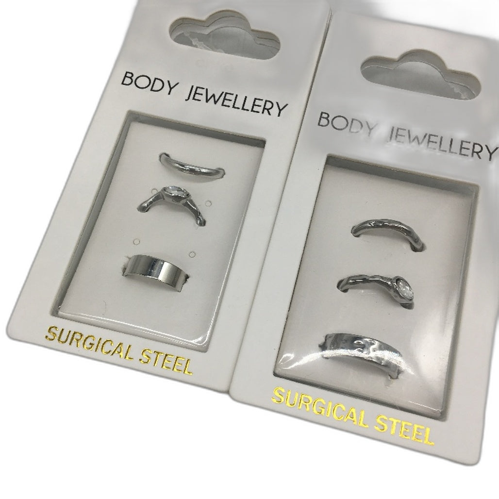 BULK PACK 8Pce Sterling Silver 925 Earring & Surgical Steel Body Jewellery NEW