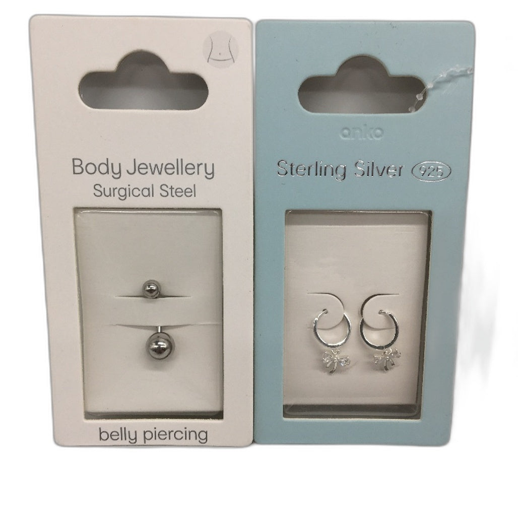BULK PACK 8Pce Sterling Silver 925 Earring & Surgical Steel Body Jewellery NEW